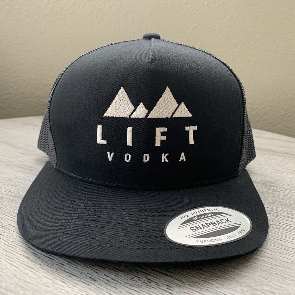 YUPOONG Classic - Lift Vodka - Black Mesh Adjustable SnapBack Trucker Hat Cap